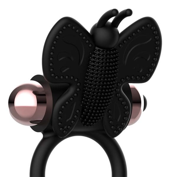 COQUETTE TOYS - COCK RING BUTTERFLY WITH VIBRATOR BLACK/ GOLD 4